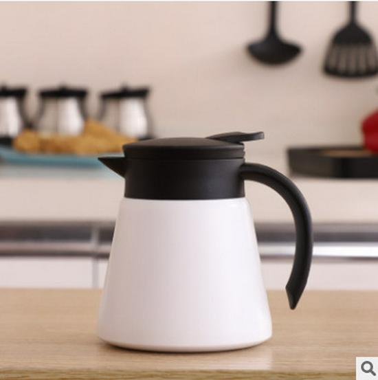 Doppelschichtiger vakuumisolierter Mini-Wasserkocher - Kaffeekanne aus 304 Edelstahl für den Heim- oder Bürogebrauch 680ml weiß von Joom DACH