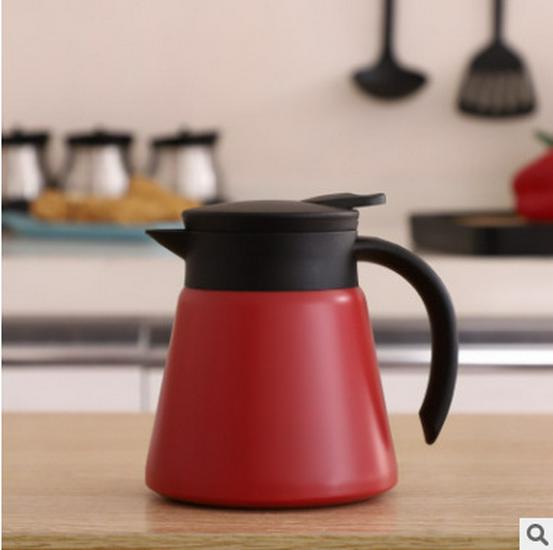 Doppelschichtiger vakuumisolierter Mini-Wasserkocher - Kaffeekanne aus 304 Edelstahl für den Heim- oder Bürogebrauch 880ml rot von Joom DACH