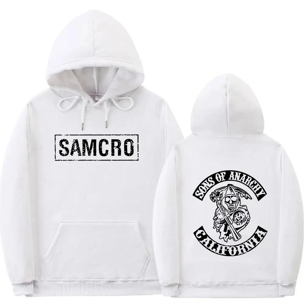 Doppelseitig bedruckter Hoodie Sweatshirt Tops Sons of Anarchy SAMCRO Herren Damen Mode Markendesign Pullover Fleece Hoodies M weiß von Joom DACH