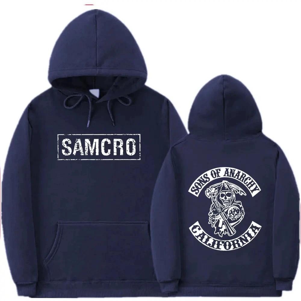 Doppelseitig bedruckter Hoodie Sweatshirt Tops Sons of Anarchy SAMCRO Herren Damen Mode Markendesign Pullover Fleece Hoodies XL navy blau von Joom DACH