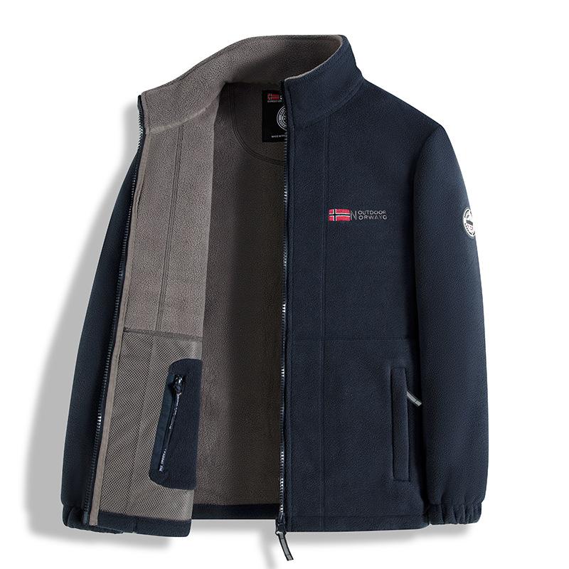 Doppelseitige Fleecejacke mit Fleece für lässige Outdoor-Bekleidung und dicke, warme Jacke für Herren M Doppelseitige Fleecejacke mit Fleece für lässige Outdoor-Bekleidung und dicke, warme Jacke für Herren M von Joom DACH