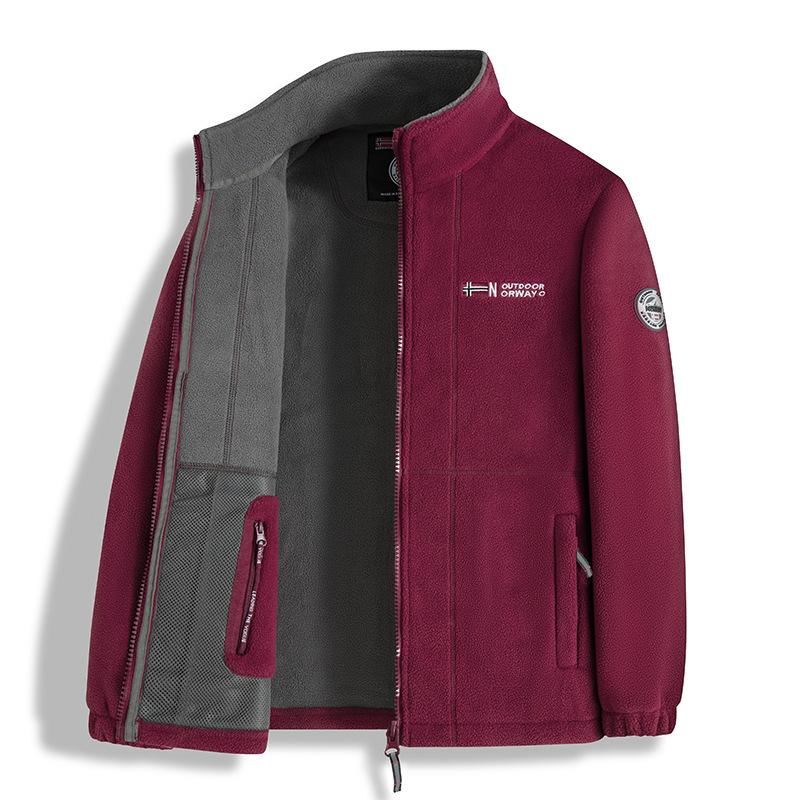 Doppelseitige Fleecejacke mit Fleece für lässige Outdoor-Bekleidung und dicke, warme Jacke für Herren XL von Joom DACH