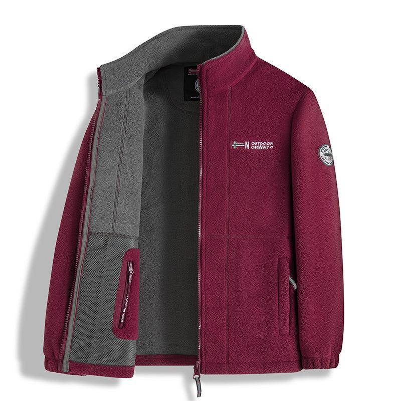 Doppelseitige Fleecejacke mit Fleece für lässige Outdoor-Bekleidung und dicke, warme Jacke für Herren XL von Joom DACH