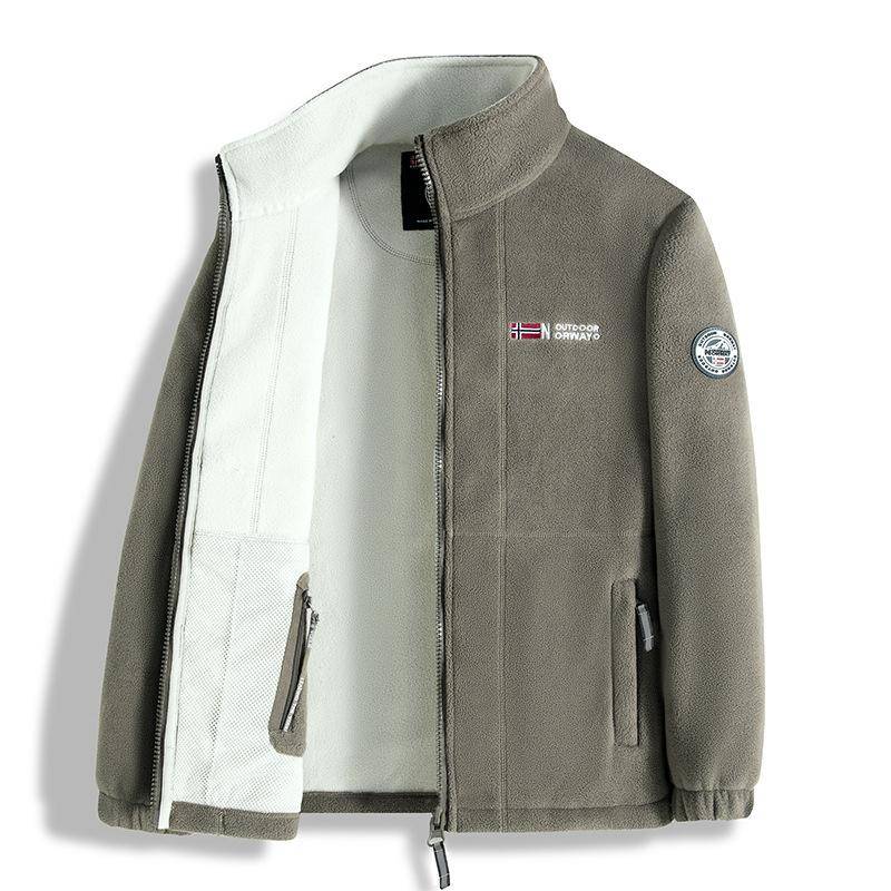 Doppelseitige Fleecejacke mit Fleece für lässige Outdoor-Bekleidung und dicke, warme Jacke für Herren XXXL von Joom DACH