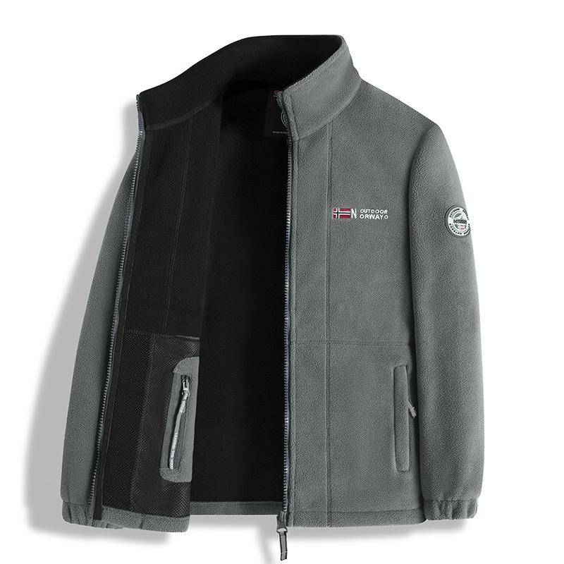 Doppelseitige Fleecejacke mit Fleece für lässige Outdoor-Bekleidung und dicke, warme Jacke für Herren XXXL von Joom DACH
