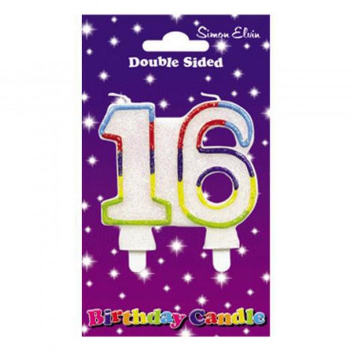 Doppelseitige Kerze zum 16. Geburtstag von Simon Elvin (Packung mit 6) One Size schwarz von Joom DACH