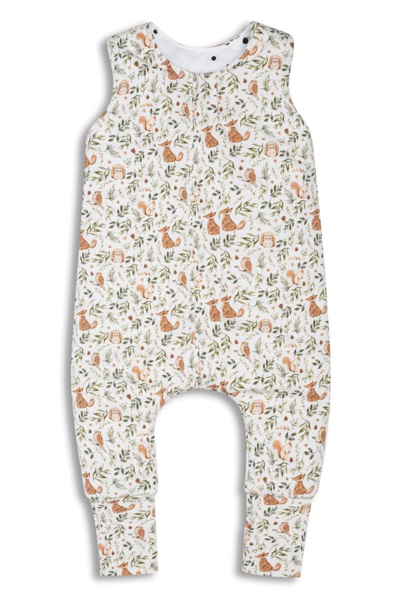 Doppelseitiger Schlafsack mit Beinen XS (6-12 Monate) Elfenbeinwald beige von Joom DACH