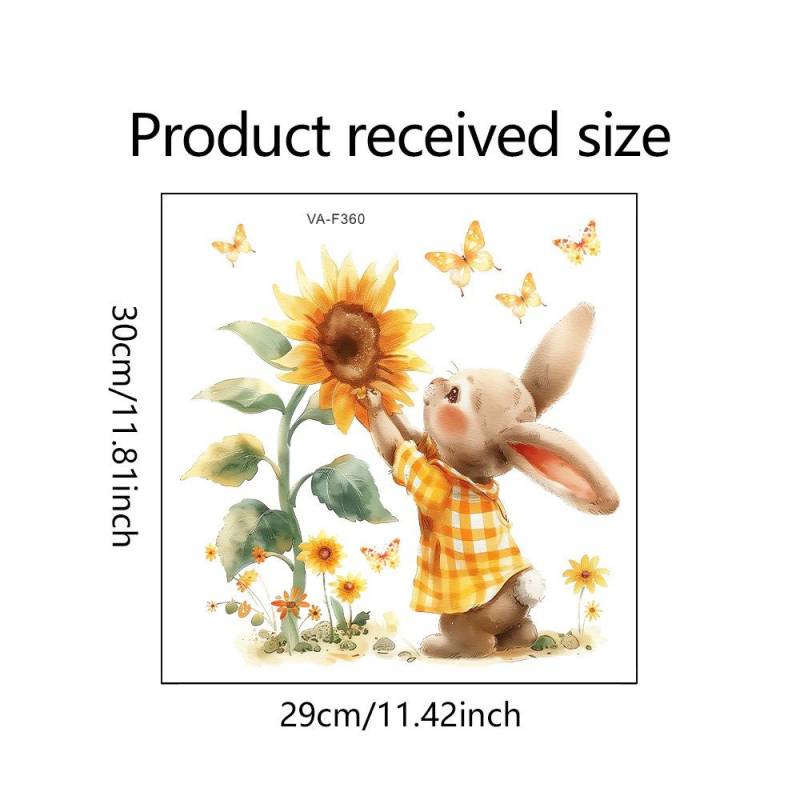 Doppelseitiger bunter Blumen-Schmetterlings-Wandaufkleber, elektrostatische Paste, Fensterglaspaste, sichtbares dekoratives Wandtattoo 29*30cm von Joom DACH