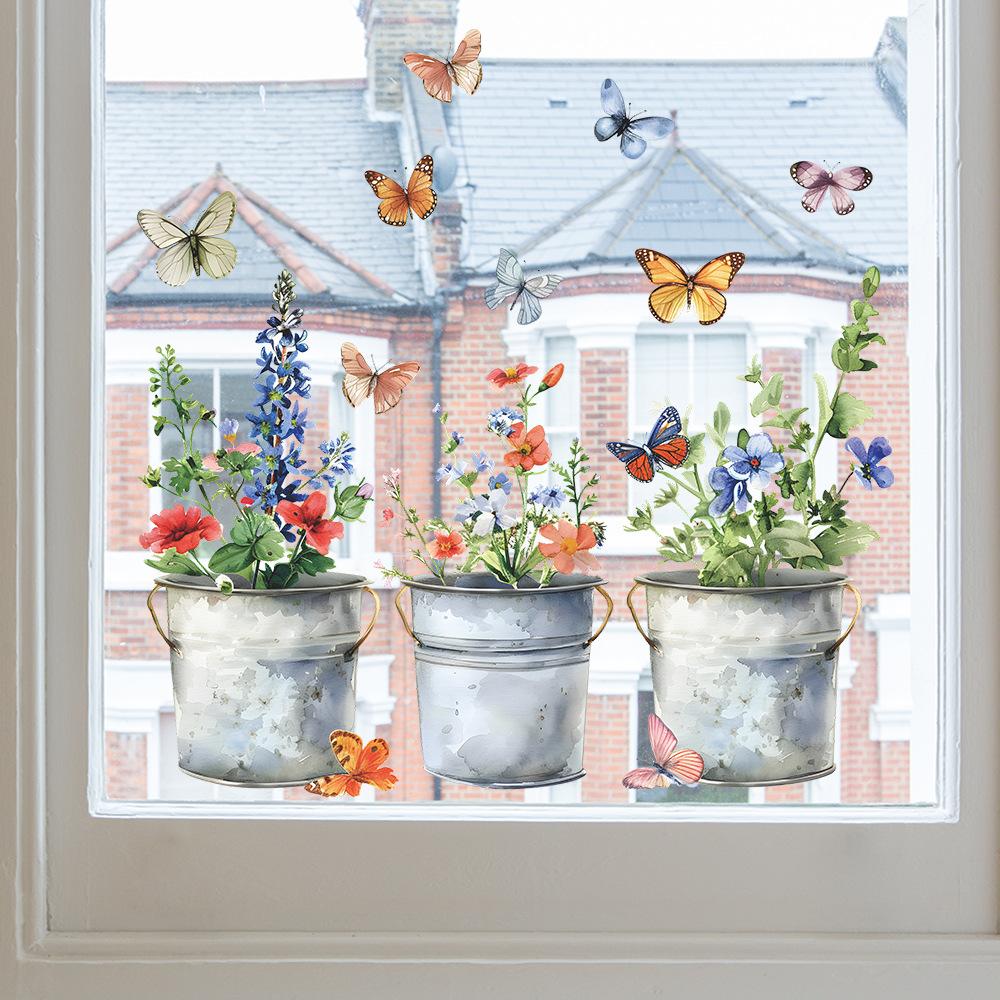 Doppelseitiger bunter Blumen-Schmetterlings-Wandaufkleber, elektrostatische Paste, Fensterglaspaste, sichtbares dekoratives Wandtattoo 30*38CM Doppelseitiger bunter Blumen-Schmetterlings-Wandaufkleber, elektrostatische Paste, Fensterglaspaste, sichtbares dekoratives Wandtattoo 30*38CM von Joom DACH