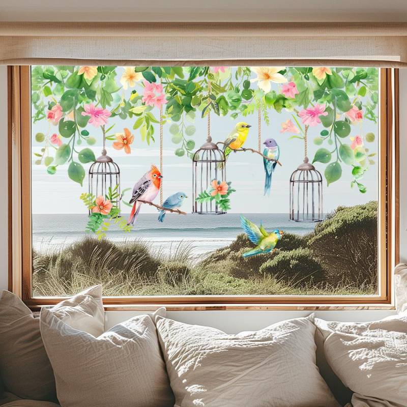 Doppelseitiger bunter Blumen-Schmetterlings-Wandaufkleber, elektrostatische Paste, Fensterglaspaste, sichtbares dekoratives Wandtattoo 30*59cm Doppelseitiger bunter Blumen-Schmetterlings-Wandaufkleber, elektrostatische Paste, Fensterglaspaste, sichtbares dekoratives Wandtattoo 30*59cm von Joom DACH