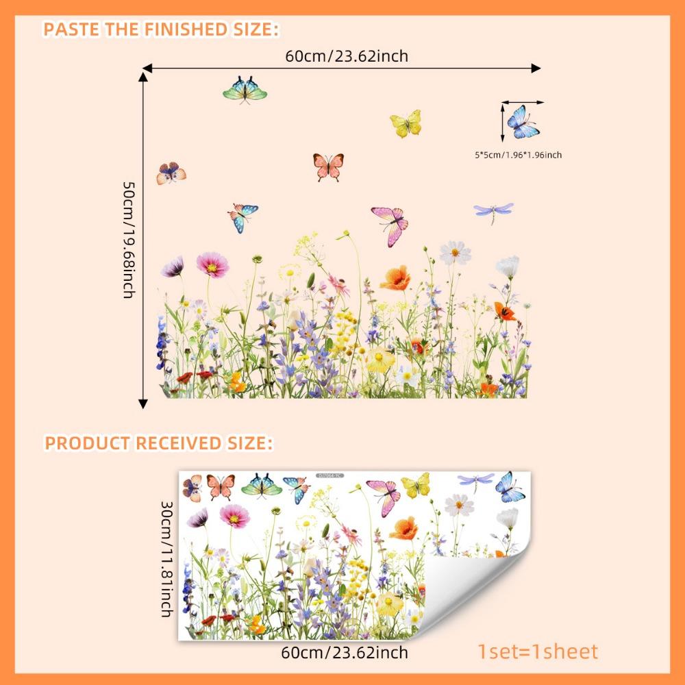 Doppelseitiger bunter Blumen-Schmetterlings-Wandaufkleber, elektrostatische Paste, Fensterglaspaste, sichtbares dekoratives Wandtattoo 30*60cm Doppelseitiger bunter Blumen-Schmetterlings-Wandaufkleber, elektrostatische Paste, Fensterglaspaste, sichtbares dekoratives Wandtattoo 30*60cm von Joom DACH