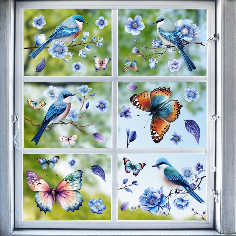 Doppelseitiger bunter Blumen-Schmetterlings-Wandaufkleber, elektrostatische Paste, Fensterglaspaste, sichtbares dekoratives Wandtattoo 30*90CM Doppelseitiger bunter Blumen-Schmetterlings-Wandaufkleber, elektrostatische Paste, Fensterglaspaste, sichtbares dekoratives Wandtattoo 30*90CM von Joom DACH