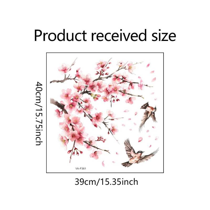 Doppelseitiger bunter Blumen-Schmetterlings-Wandaufkleber, elektrostatische Paste, Fensterglaspaste, sichtbares dekoratives Wandtattoo 39*40cm von Joom DACH