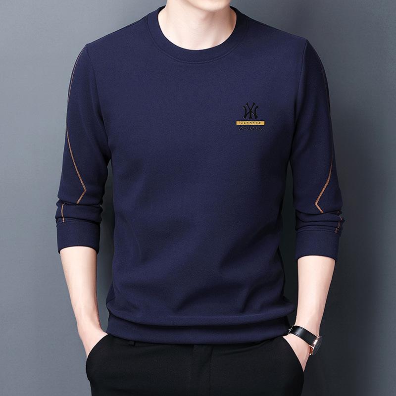 Doppelseitiges Samt-Sweatshirt Herren Herbst Neu Herren Rundhals Langarm Dünnes Unterhemd 4XL von Joom DACH