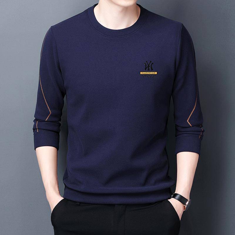 Doppelseitiges Samt-Sweatshirt Herren Herbst Neu Herren Rundhals Langarm Dünnes Unterhemd 4XL von Joom DACH