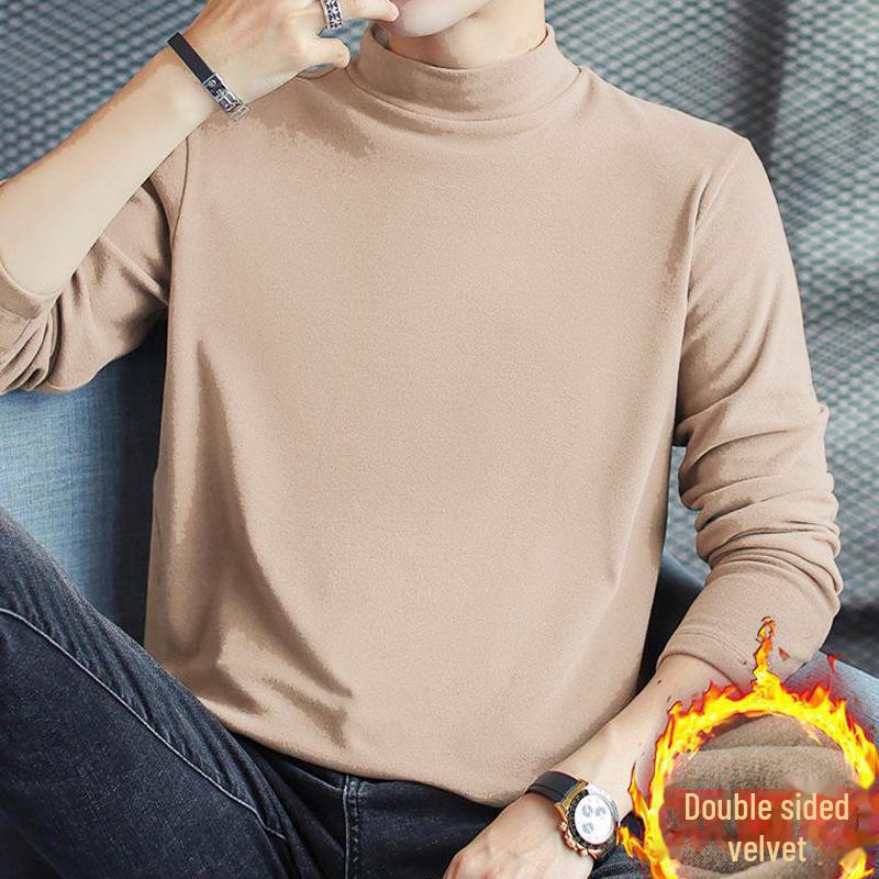 Doppelseitiges Thermo-Rollkragenhemd aus deutschem Samt für Herren, langärmelig, Winterhemd M von Joom DACH