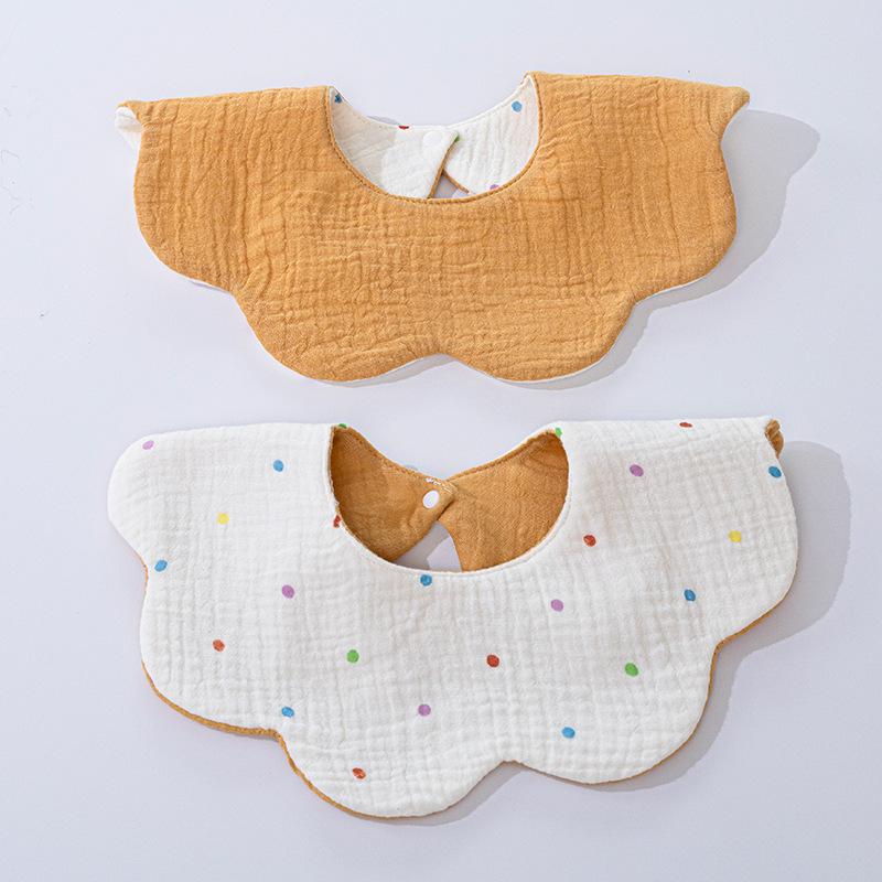 Doppelseitiges wasserdichtes Baumwoll-Baby-Lätzchen - 360° drehbar, atmungsaktives Mull-Spucktuch von Joom DACH