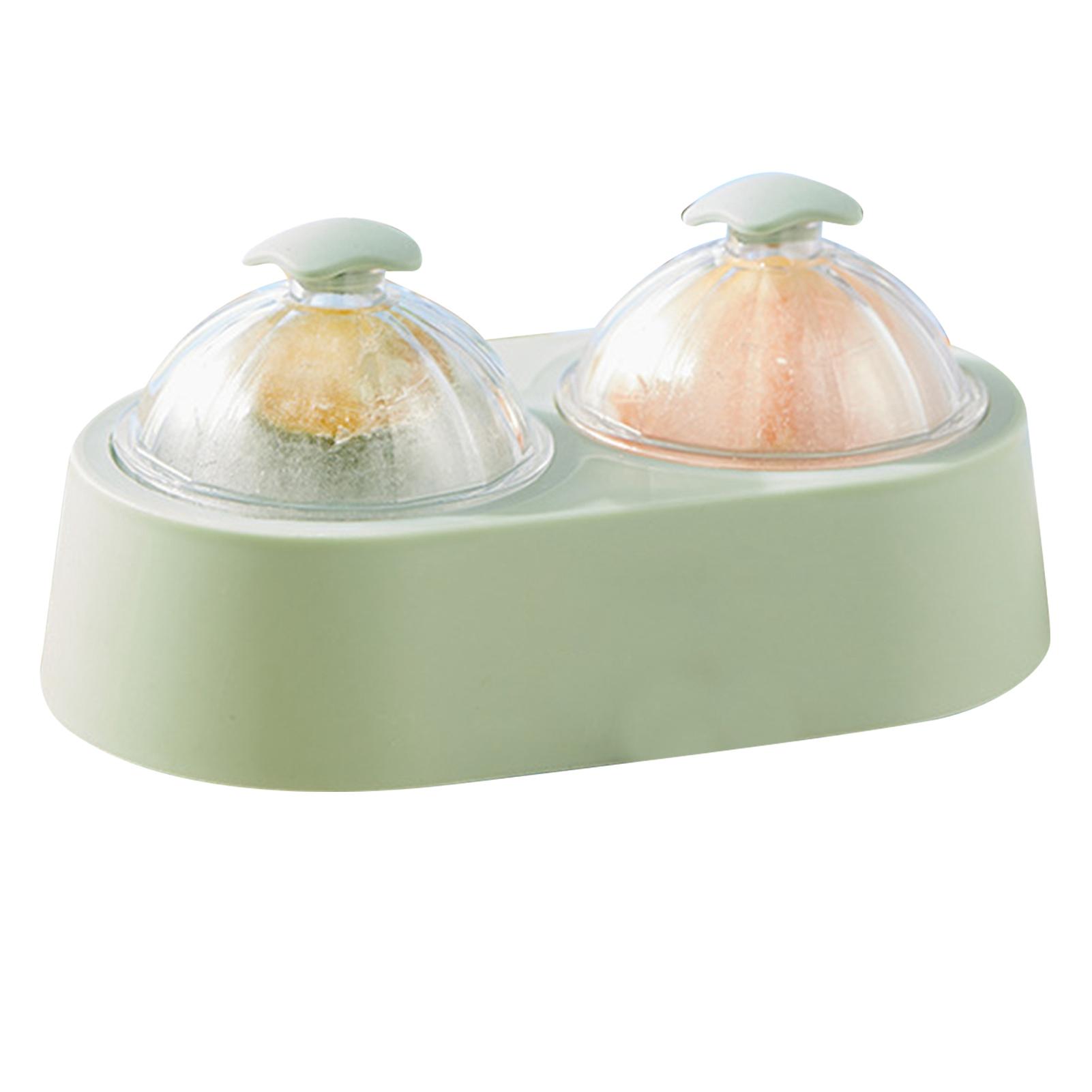 Doppelte Eisballform Runde Eiswürfelschale Eiswürfelform Schale mit Deckel für Küche Zuhause Cocktail hellgrüne von Joom DACH