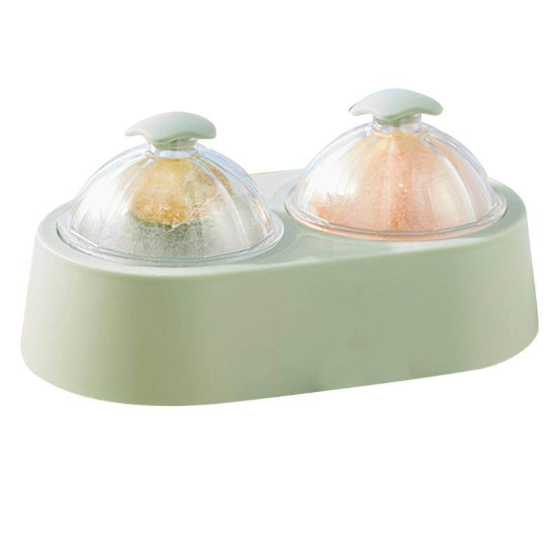 Doppelte Eisballform Runde Eiswürfelschale Eiswürfelform Schale mit Deckel für Küche Zuhause Cocktail hellgrüne von Joom DACH