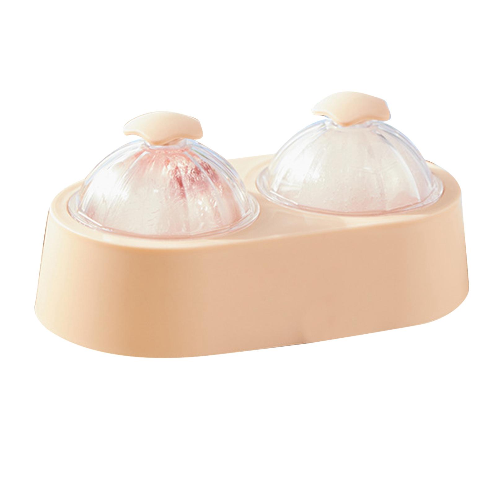 Doppelte Eisballform Runde Eiswürfelschale Eiswürfelform Schale mit Deckel für Küche Zuhause Cocktail rosa von Joom DACH