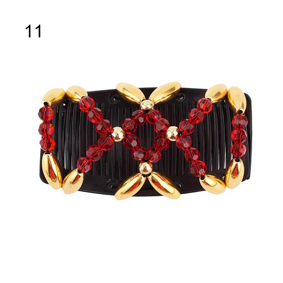 Doppelte Rutsche aus Holzperlen, Damen-Kopfbedeckung, Haar-Styling-Clip, Kamm-Zubehör von Joom DACH