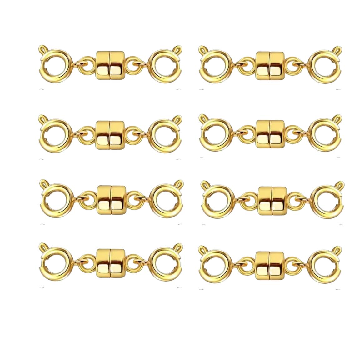 Doppelte magnetische Halskettenverschlüsse, vergoldet und versilbert, Schmuckverschlüsse, Konverter, Halskettenverlängerungen für Halsketten, Schmuckherstellungszubehör 8pairs gold von Joom DACH