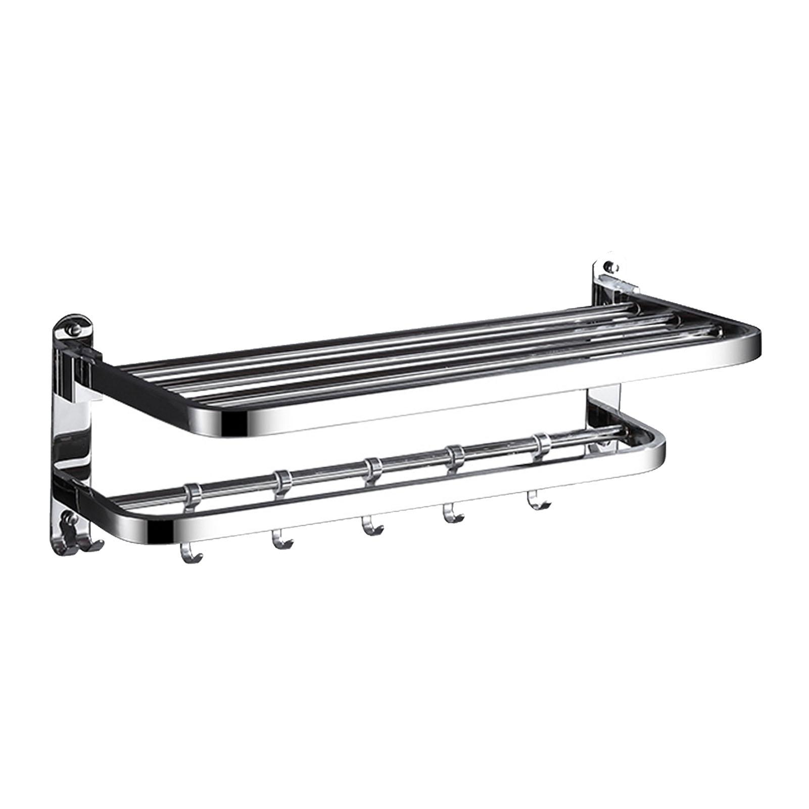 Doppelter Handtuchhalter Faltbar Selbstklebend 304 Edelstahl Wandhandtuchablage mit Haken für Badezimmer von Joom DACH