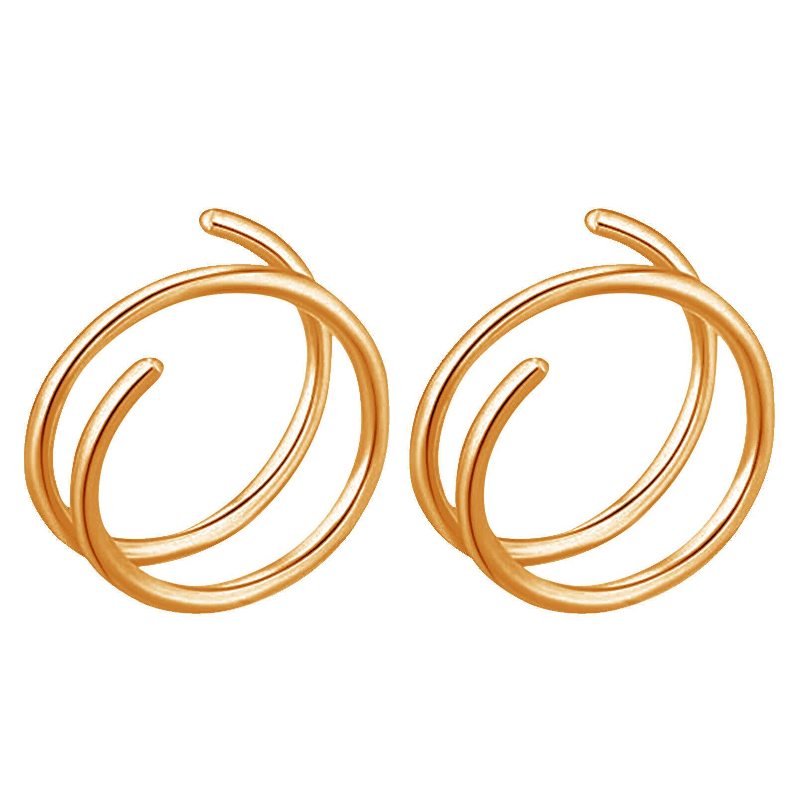 Doppelter Nasenring für Piercing Nasenring, Nasenring für Frauen, Spirale 2pcs gold von Joom DACH