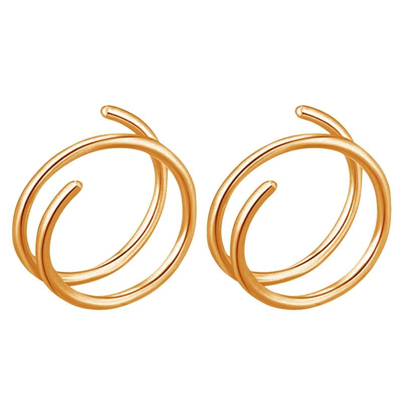 Doppelter Nasenring für Piercing Nasenring, Nasenring für Frauen, Spirale 2pcs gold von Joom DACH