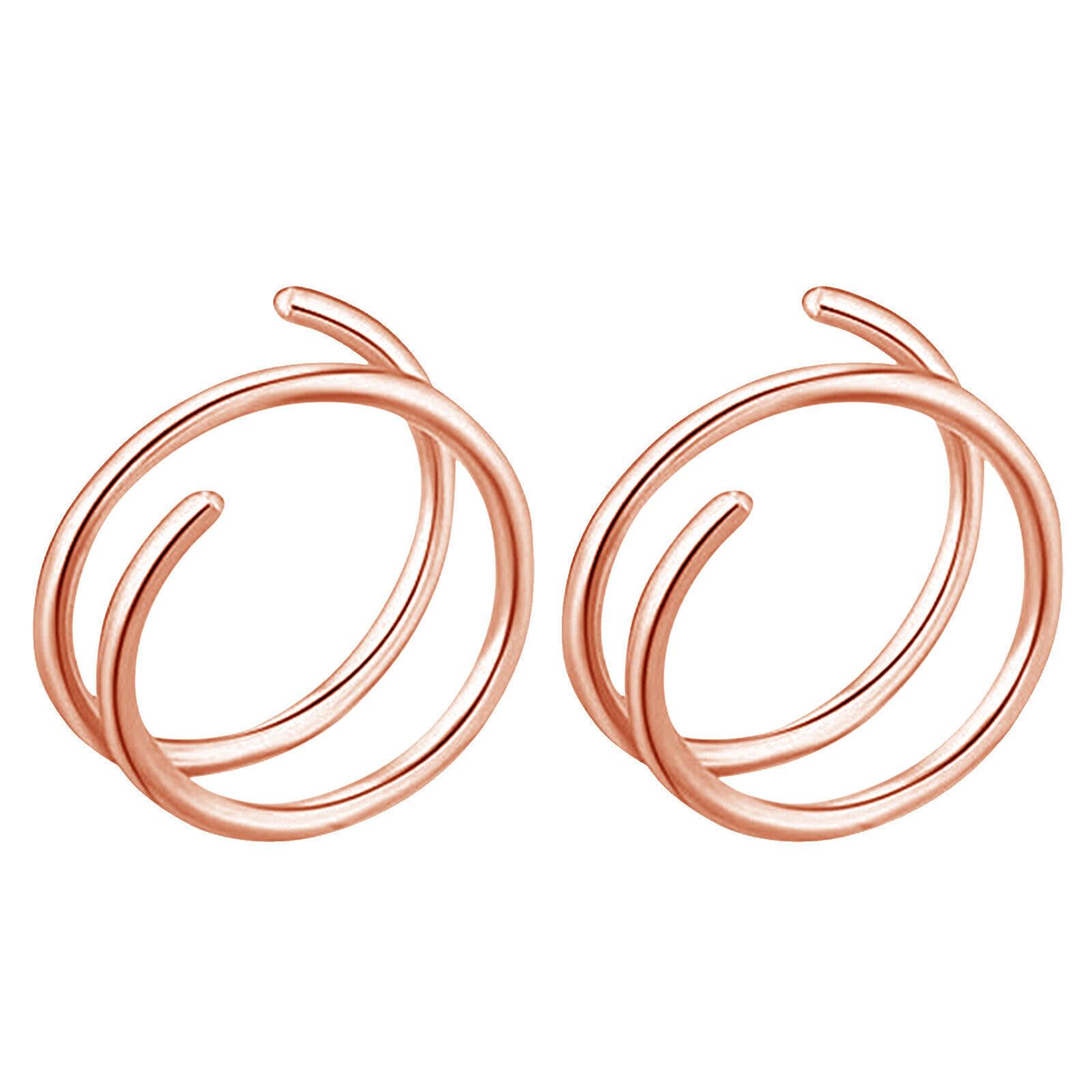 Doppelter Nasenring für Piercing Nasenring, Nasenring für Frauen, Spirale 2pcs rose gold von Joom DACH