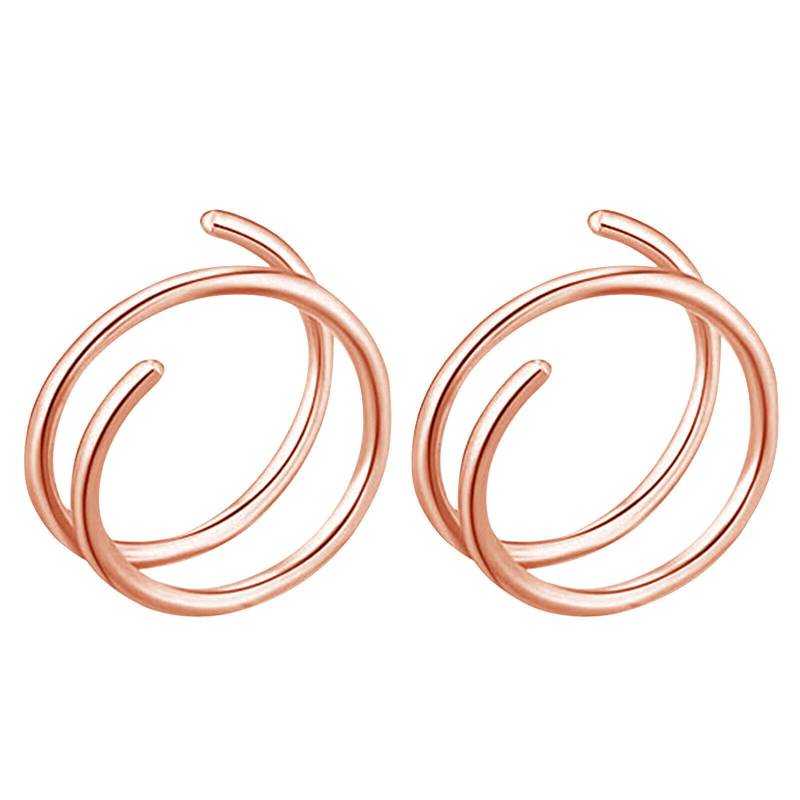 Doppelter Nasenring für Piercing Nasenring, Nasenring für Frauen, Spirale 2pcs rose gold von Joom DACH