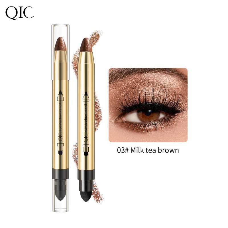 Double End Glitter Lidschatten Stick Bleistift Lidschatten Make-up Highlighter Wasserdicht Schimmer Basis Primer Augenbraue 03 von Joom DACH