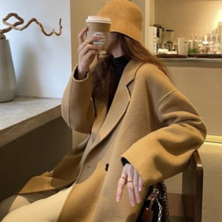 Doubleface-Kaschmir-Wollmantel für Damen mit lockerer Passform und Midi-Länge XL kamelfarben Doubleface-Kaschmir-Wollmantel für Damen mit lockerer Passform und Midi-Länge XL kamelfarben von Joom DACH