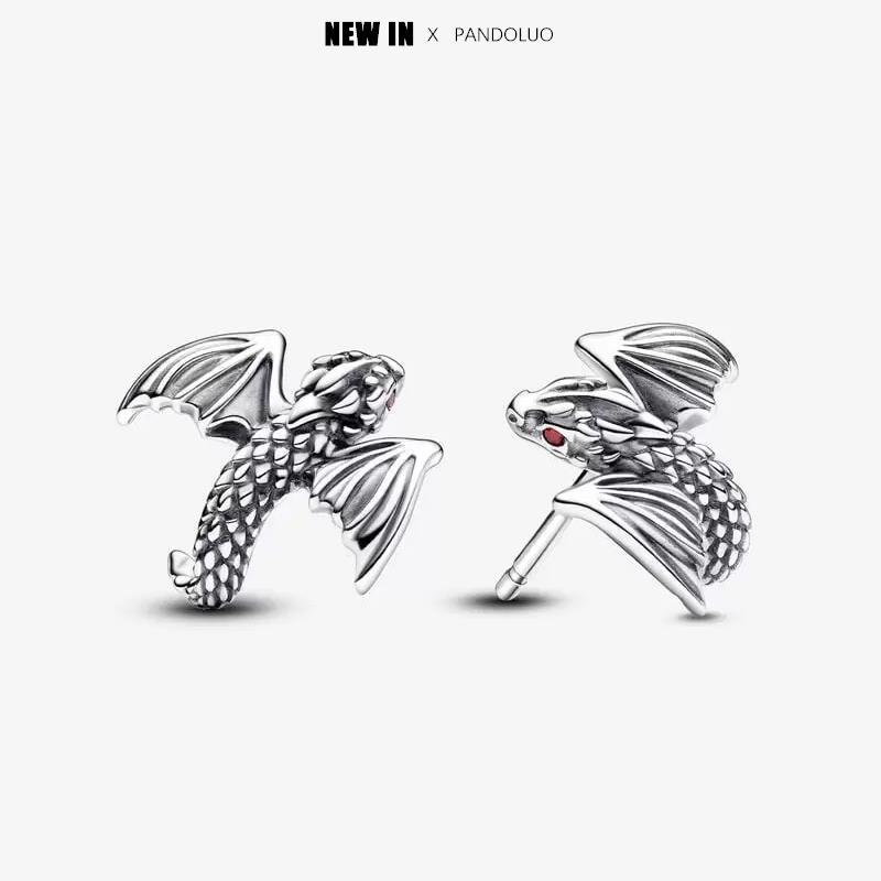 Drachenanhänger Neu in Game of Thrones Ring Ohrringe Halskette Anhängerperlen Passend Armband Silber Damen Anhänger Schmuck von Joom DACH