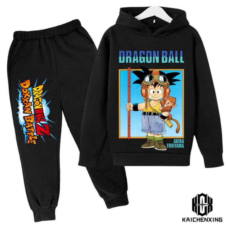 Dragon Ball Kinder Kapuzenpullover MantelHerbst Mädchen Langarm Warm Jungenanzug 4 bis 14 Jahre alt Jacke Jungenkleidung Pullover Top Hosen 140 von Joom DACH