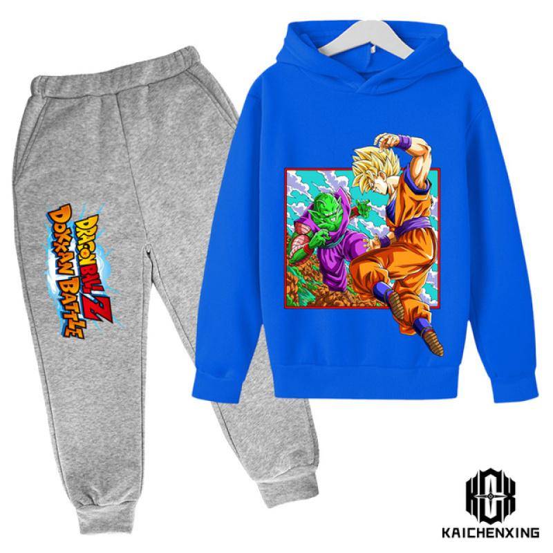 Dragon Ball Kinder Kapuzenpullover MantelHerbst Mädchen Langarm Warm Jungenanzug 4 bis 14 Jahre alt Jacke Jungenkleidung Pullover Top Hosen 150 von Joom DACH