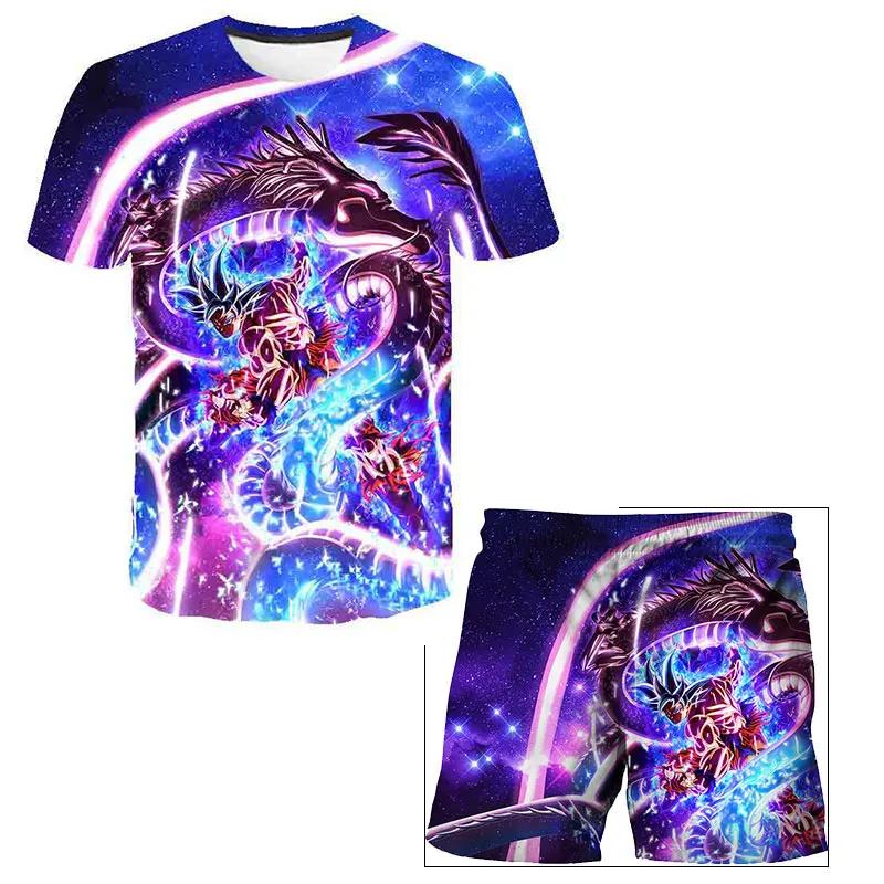 Dragon Ball T-Shirts Jungen Super Saiyan Goku T-Shirt Shorts 2 Stück Sets Kinder Jungen Anime T-Shirt Sommer Kinder Kleidung Sets 130 von Joom DACH