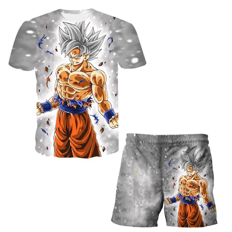 Dragon Ball T-Shirts Jungen Super Saiyan Goku T-Shirt Shorts 2 Stück Sets Kinder Jungen Anime T-Shirt Sommer Kinder Kleidung Sets 130 von Joom DACH
