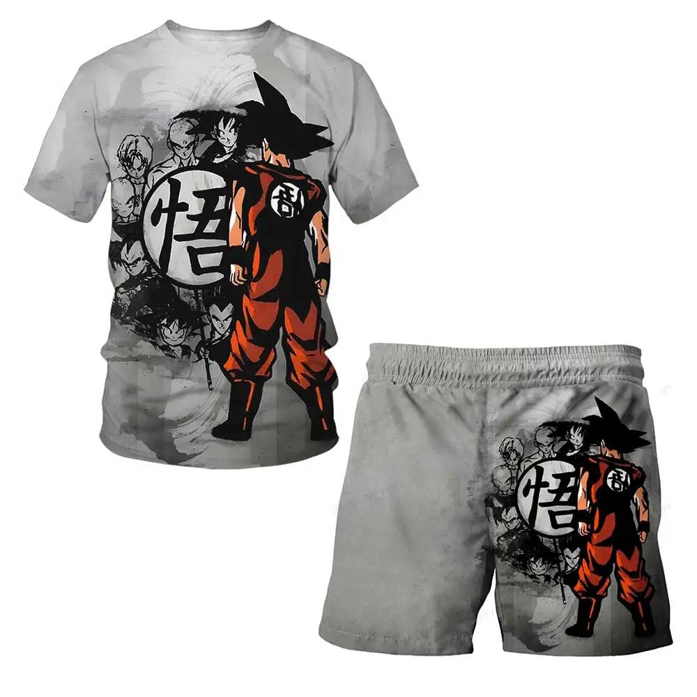 Dragon Ball T-Shirts Jungen Super Saiyan Goku T-Shirt Shorts 2 Stück Sets Kinder Jungen Anime T-Shirt Sommer Kinder Kleidung Sets 150 von Joom DACH