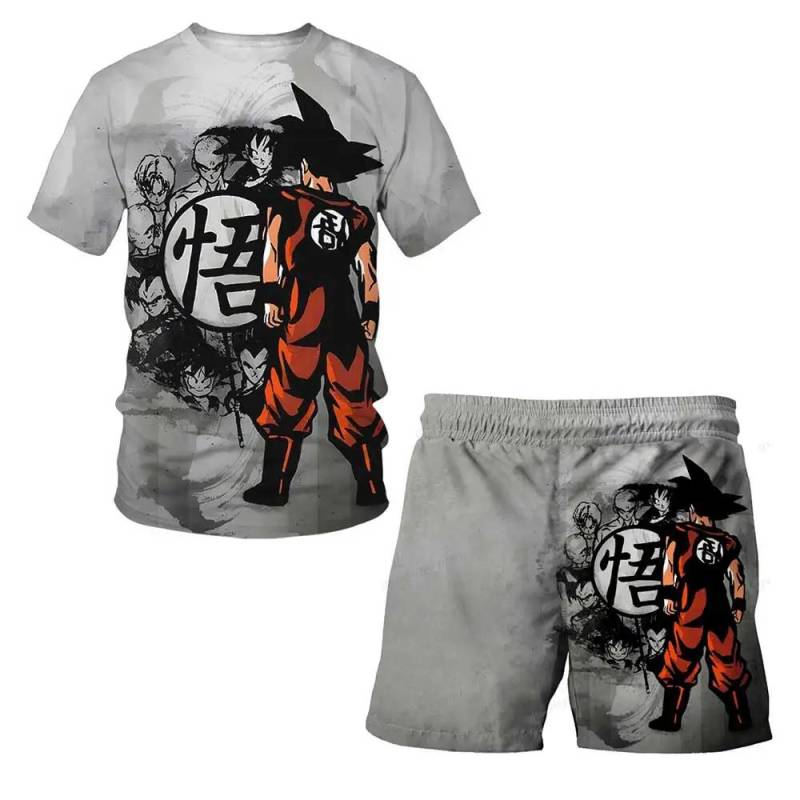 Dragon Ball T-Shirts Jungen Super Saiyan Goku T-Shirt Shorts 2 Stück Sets Kinder Jungen Anime T-Shirt Sommer Kinder Kleidung Sets 150 von Joom DACH