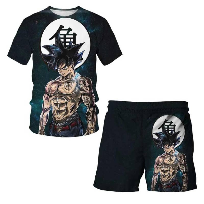 Dragon Ball T-Shirts Jungen Super Saiyan Goku T-Shirt Shorts 2 Stück Sets Kinder Jungen Anime T-Shirt Sommer Kinder Kleidung Sets 150 von Joom DACH