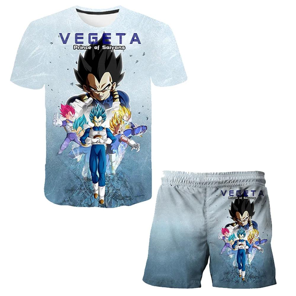 Dragon Ball T-Shirts Jungen Super Saiyan Goku T-Shirt Shorts 2 Stück Sets Kinder Jungen Anime T-Shirt Sommer Kinder Kleidung Sets 160 von Joom DACH