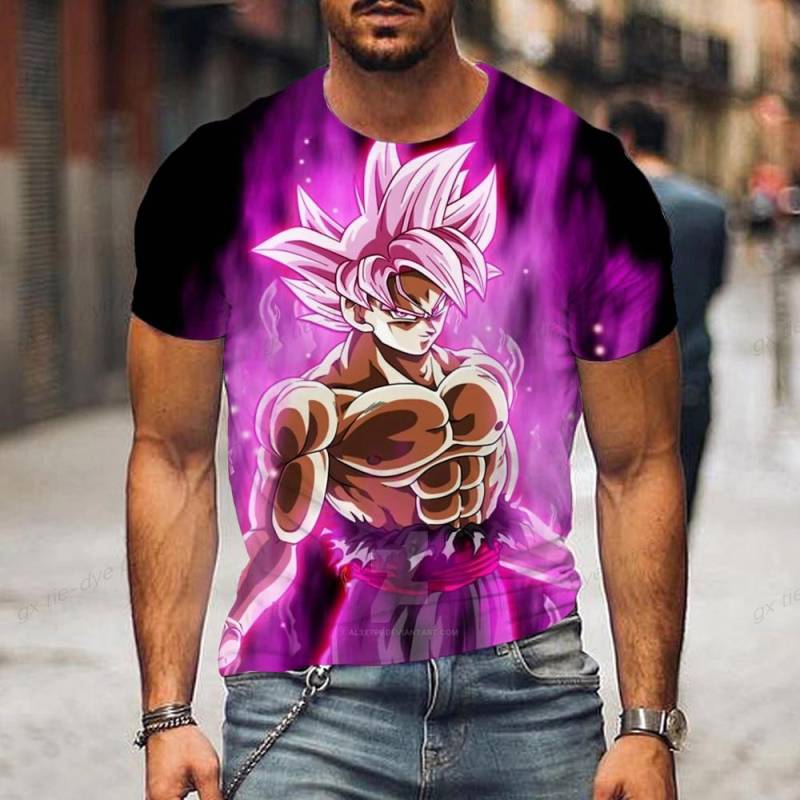 Dragon Ball Z Babyanzug Son Goku Kinder Sommer Herren T-Shirt Anime Cartoon Print Weiß Schwarz Jungen und Mädchen Top XL von Joom DACH