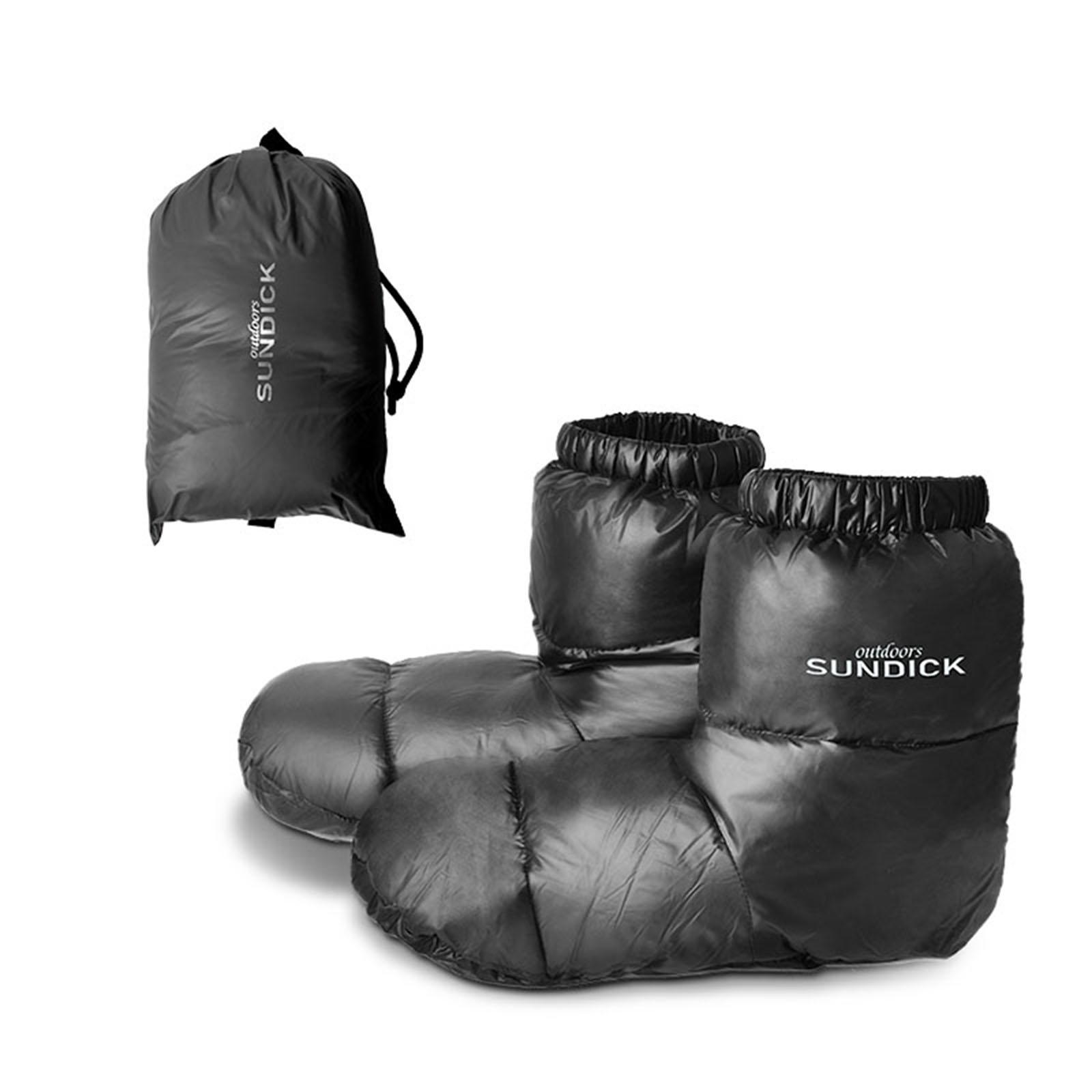 Draußen Camping Hausschuhe Warme Socken für Schlafsack Drinnen Warme Stiefel Männer Frauen Winter Entendaunen L schwarz von Joom DACH