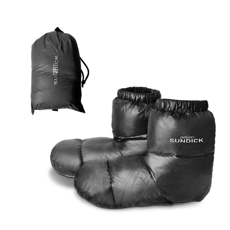 Draußen Camping Hausschuhe Warme Socken für Schlafsack Drinnen Warme Stiefel Männer Frauen Winter Entendaunen L schwarz von Joom DACH