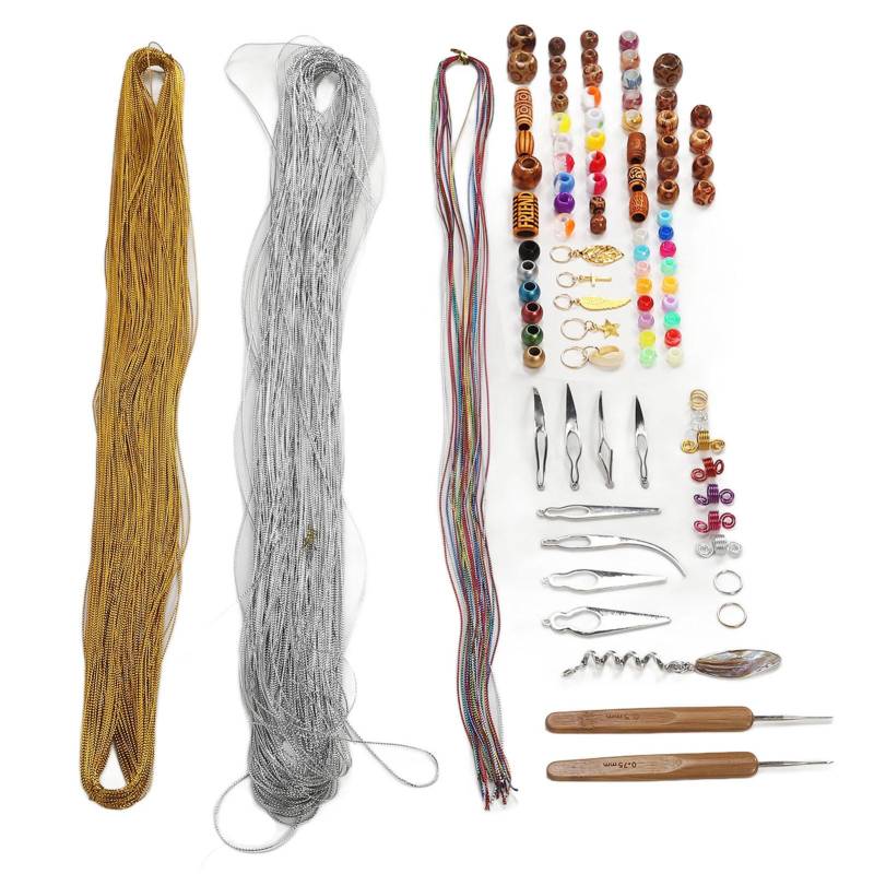 Dreadlock-Schmuck Holzfarbige Perlen Manschetten Ringe Schnüre Haarzopf-Accessoires mit Häkelnadel Dreadlock-Schmuck Holzfarbige Perlen Manschetten Ringe Schnüre Haarzopf-Accessoires mit Häkelnadel von Joom DACH