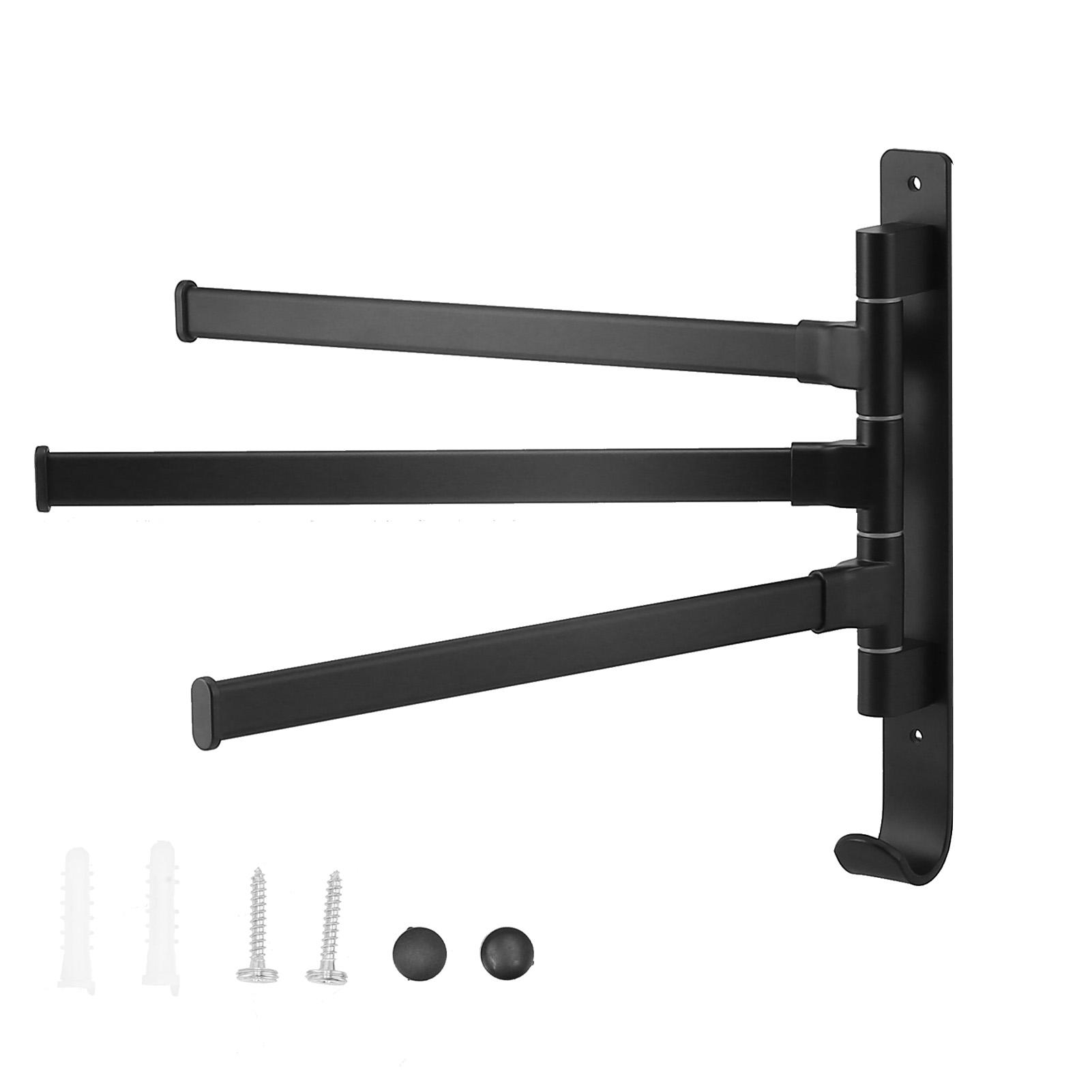 Drehbarer Handtuchhalter 3 Stangen Raumaluminium Klappbarer Badetuchhalter für Badezimmer Balkone Küche von Joom DACH