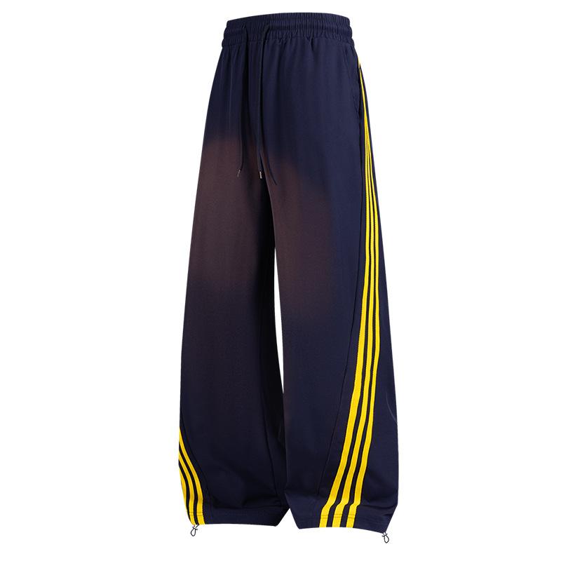Drei Streifen Weitbeinige Scimitar-Sweathose Herren Frühling und Herbst Locker Freizeithose Herren- und Damenmode Trendmarke L dunkelblau von Joom DACH