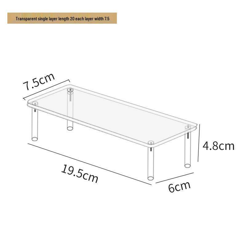Dreistufiger Handdisplayständer aus Acryl für Pop-Mart-Puppen, Jasmine-Kosmetik, Geldbörsen und Schmuck 1-layer 20cm standard von Joom DACH
