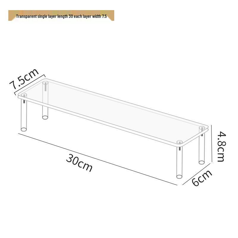 Dreistufiger Handdisplayständer aus Acryl für Pop-Mart-Puppen, Jasmine-Kosmetik, Geldbörsen und Schmuck 1-layer 30cm standard von Joom DACH